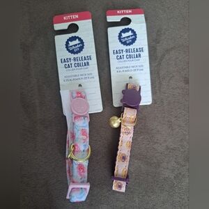 Whisker City NWT Kitten Easy-Release Collars - Pink Floral & Evil Eye colors